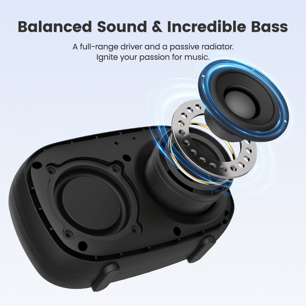 Sounarc P1 Portable Outdoor Speaker 5W Balanced Sound, 8 Hours of playtime, Bluetooth 5.3, Stereo Pairing, True Wireless Stereo