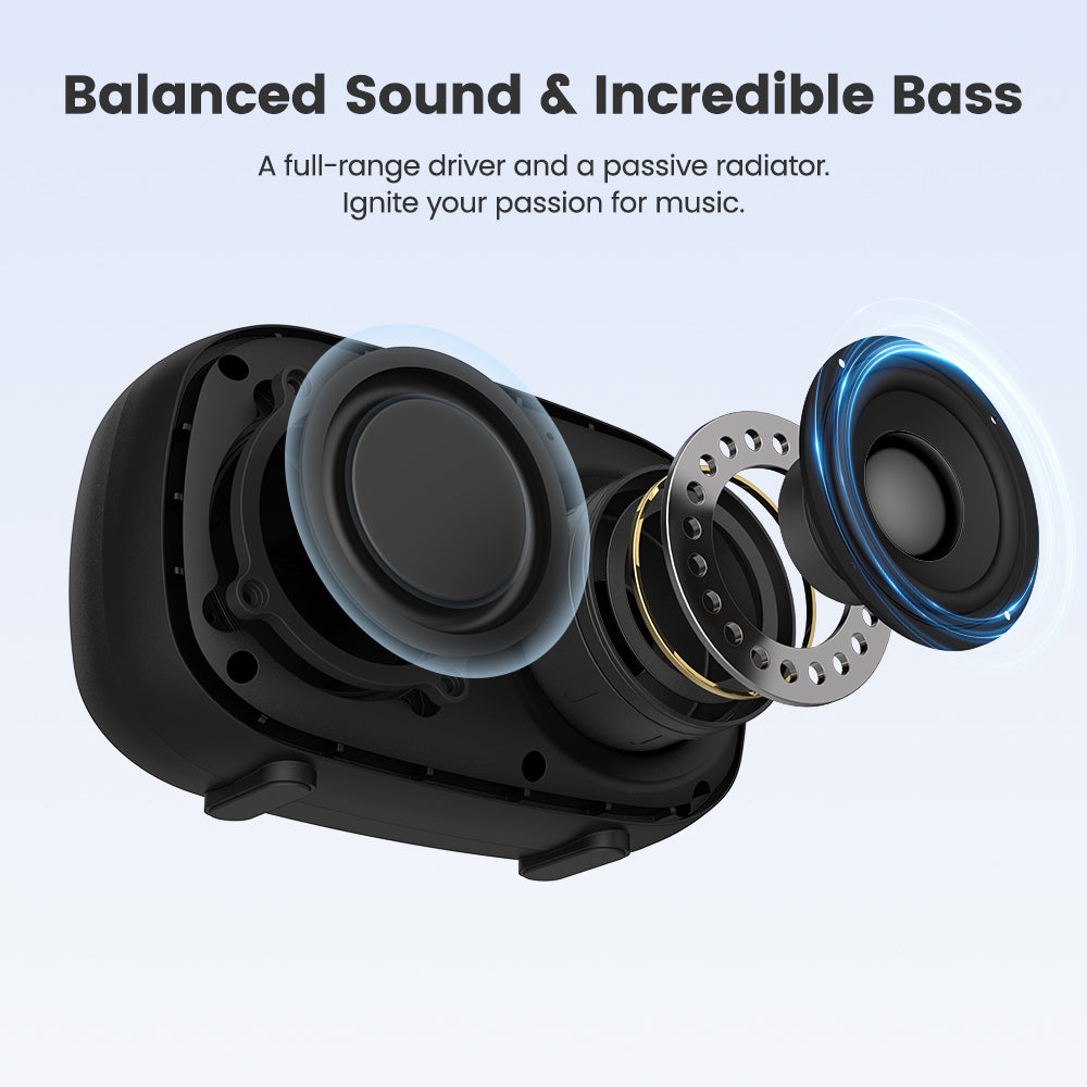 Sounarc P1 Portable Outdoor Speaker 5W Balanced Sound, 8 Hours of playtime, Bluetooth 5.3, Stereo Pairing, True Wireless Stereo