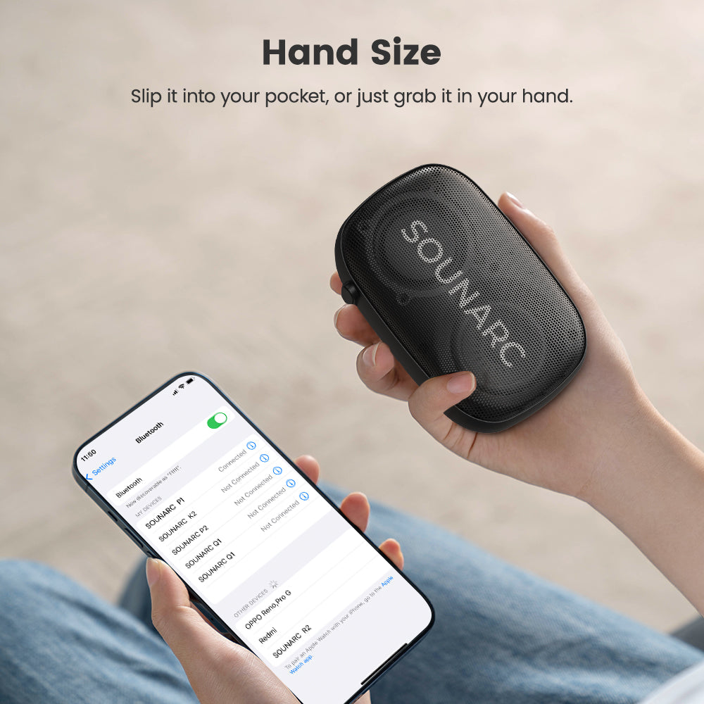 Sounarc P1 Portable Outdoor Speaker 5W Balanced Sound, 8 Hours of playtime, Bluetooth 5.3, Stereo Pairing, True Wireless Stereo