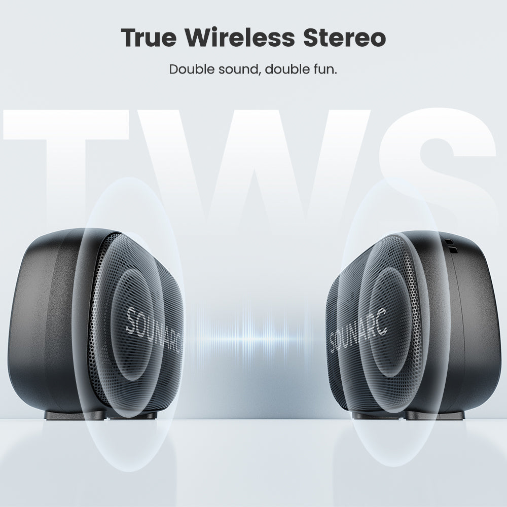 Sounarc P1 Portable Outdoor Speaker 5W Balanced Sound, 8 Hours of playtime, Bluetooth 5.3, Stereo Pairing, True Wireless Stereo