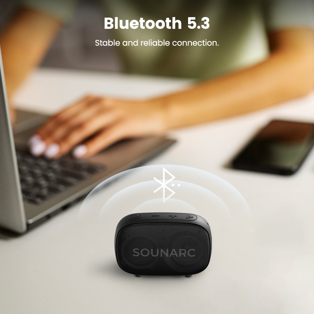 Sounarc P1 Portable Outdoor Speaker 5W Balanced Sound, 8 Hours of playtime, Bluetooth 5.3, Stereo Pairing, True Wireless Stereo