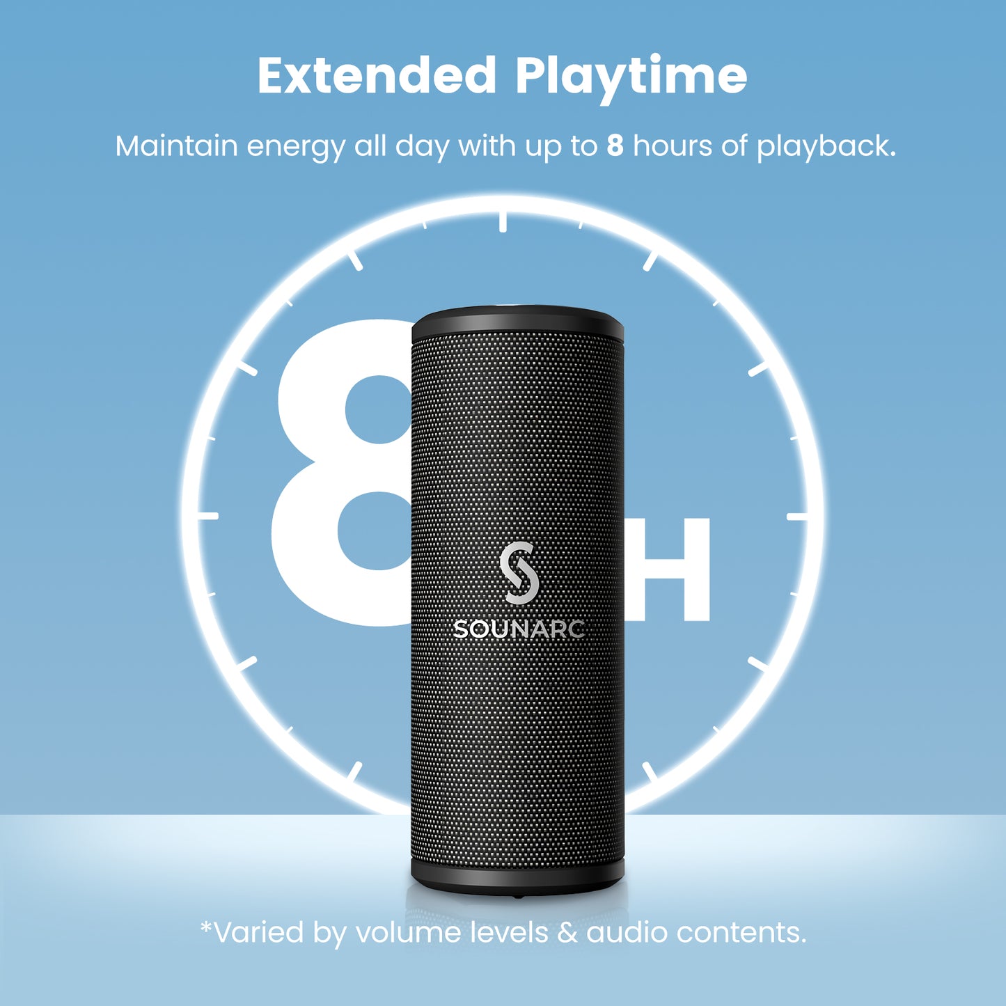 Sounarc P4 Bluetooth Portable Speaker, Stereo Pairing, Built-in 3000mAh Battery, 20W Stereo Sound, Various Lighting Modes, IPX6
