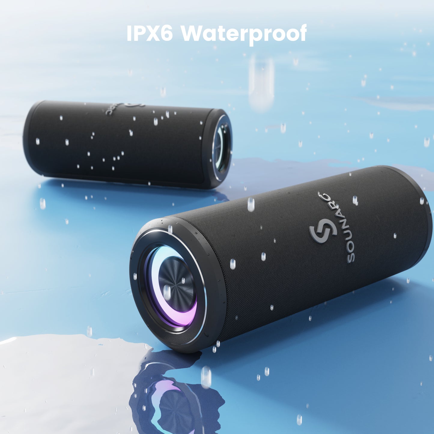 Sounarc P4 Bluetooth Portable Speaker, Stereo Pairing, Built-in 3000mAh Battery, 20W Stereo Sound, Various Lighting Modes, IPX6