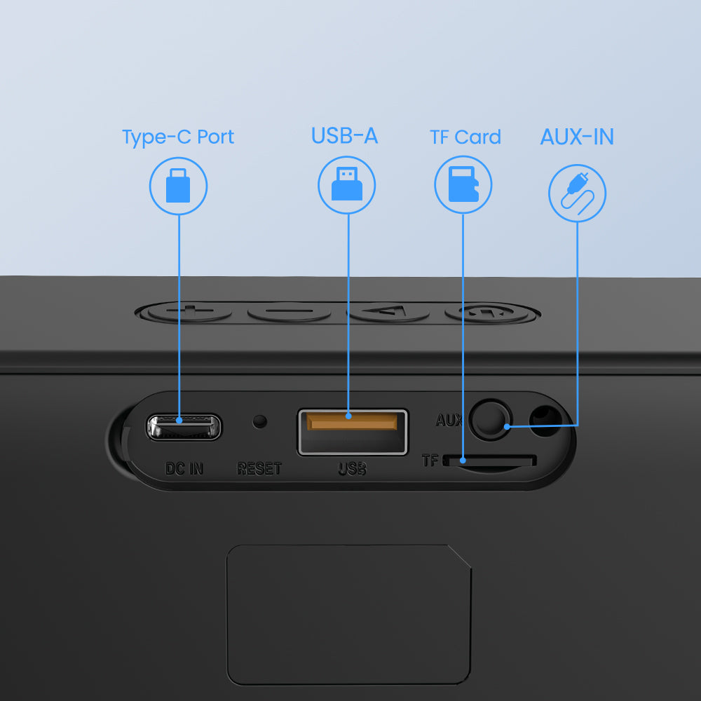 SOUNARC P2 Portable Bluetooth 5.3 Speaker, 10W Sound, Stereo Pairing, APP Control, TF Card & U-Disk Up to 15 Hours of Playtime