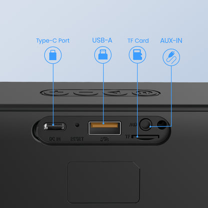 SOUNARC P2 Portable Bluetooth 5.3 Speaker, 10W Sound, Stereo Pairing, APP Control, TF Card & U-Disk Up to 15 Hours of Playtime