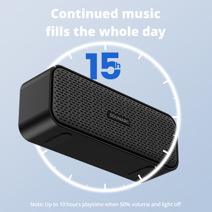 SOUNARC P2 Portable Bluetooth 5.3 Speaker, 10W Sound, Stereo Pairing, APP Control, TF Card & U-Disk Up to 15 Hours of Playtime